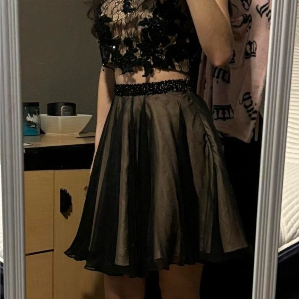 Camille La Vie Black Lace Two-Piece Ensemble